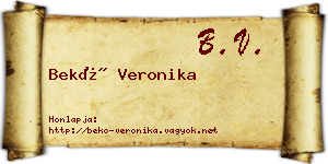 Bekő Veronika névjegykártya